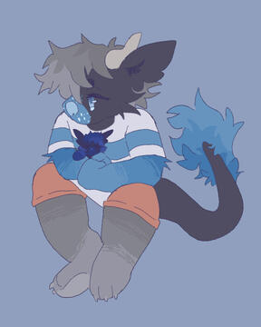 flat color fullbody of my friend's oc calabri.