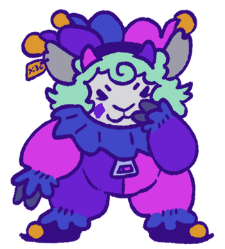 chibi of my girlfriend's fursona, jingles. she is very silly and is definitely not coming up with any nefarious plans!