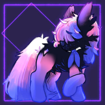 i think this is one of my favorite art pieces ever actually. a rendered(?) fullbody of my friend's oc petscop.